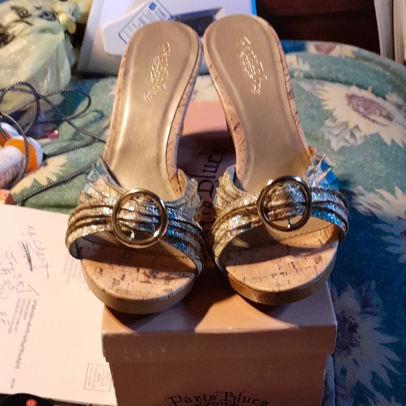 Paris Blues Shoes - Paris Blues Shimmering Gold Heels Size 10